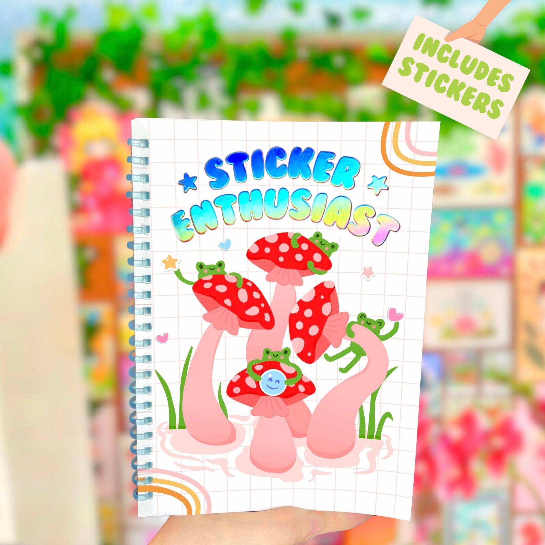 小物 Katie PINKBOOK Reusable Sticker Book - Frog Design – Printed Katie