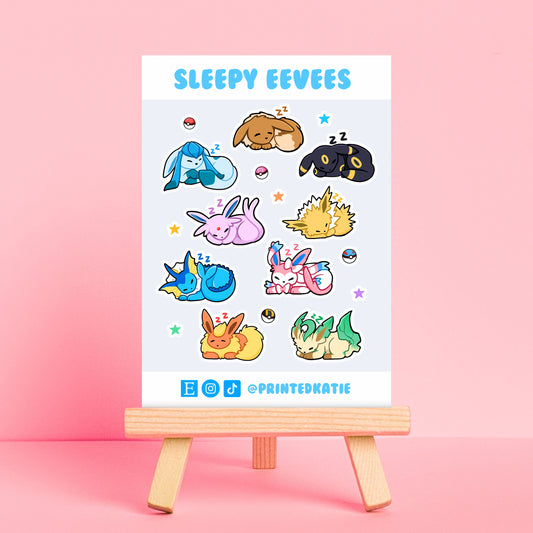 Sleepy Eevees - Sticker Sheet