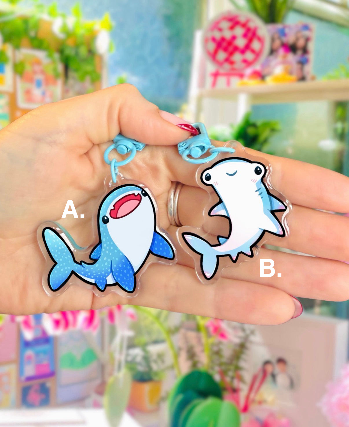 Shark Keyring - Hammerhead or Whale Shark