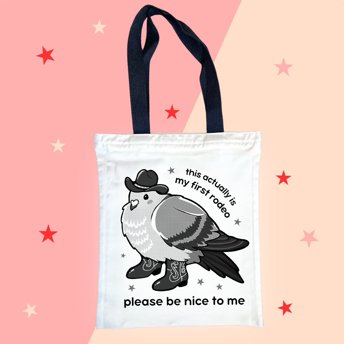 Rodeo Pigeon (Black and White) - Tote Bag