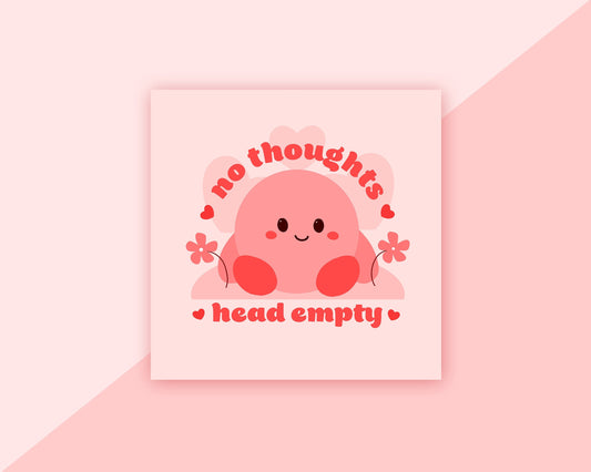 Kirby No Thoughts Head Empty - Art Print