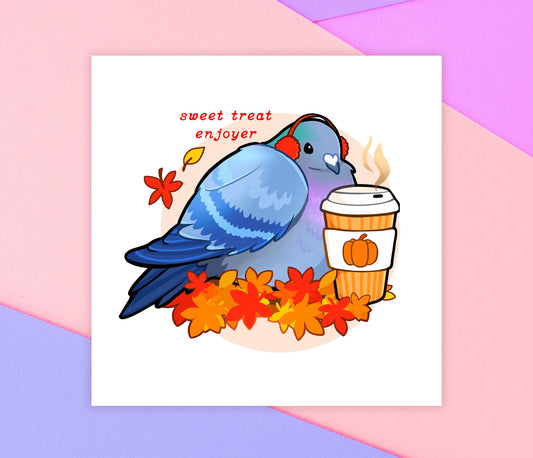 Pigeon Art Print - Pumpkin Spice Pigeon