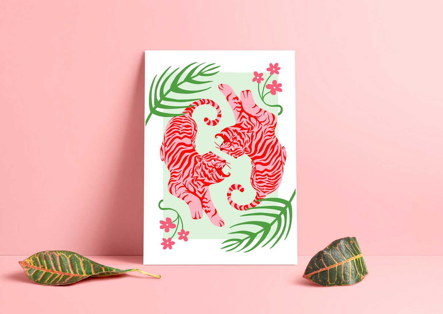 Tigers and Plants - Art Print