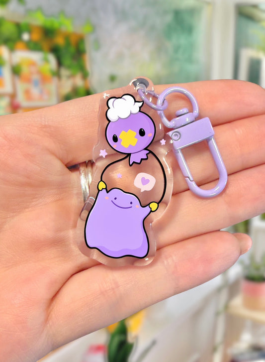 Ditto and Drifloon - Keyring