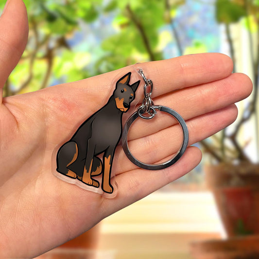 Dog Keyring - Doberman / Doberman Pinscher / Miniature Pinscher