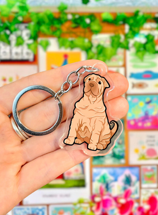 Dog Keyring - Shar Pei