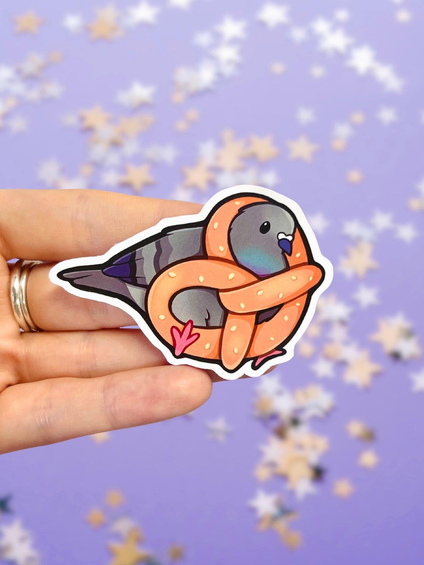 Pretzel Pigeon - Single Die-Cut Sticker