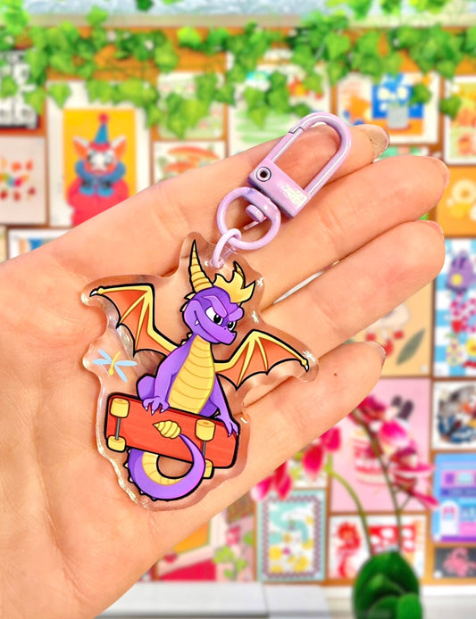 Spyro Skateboard - Acrylic Keyring