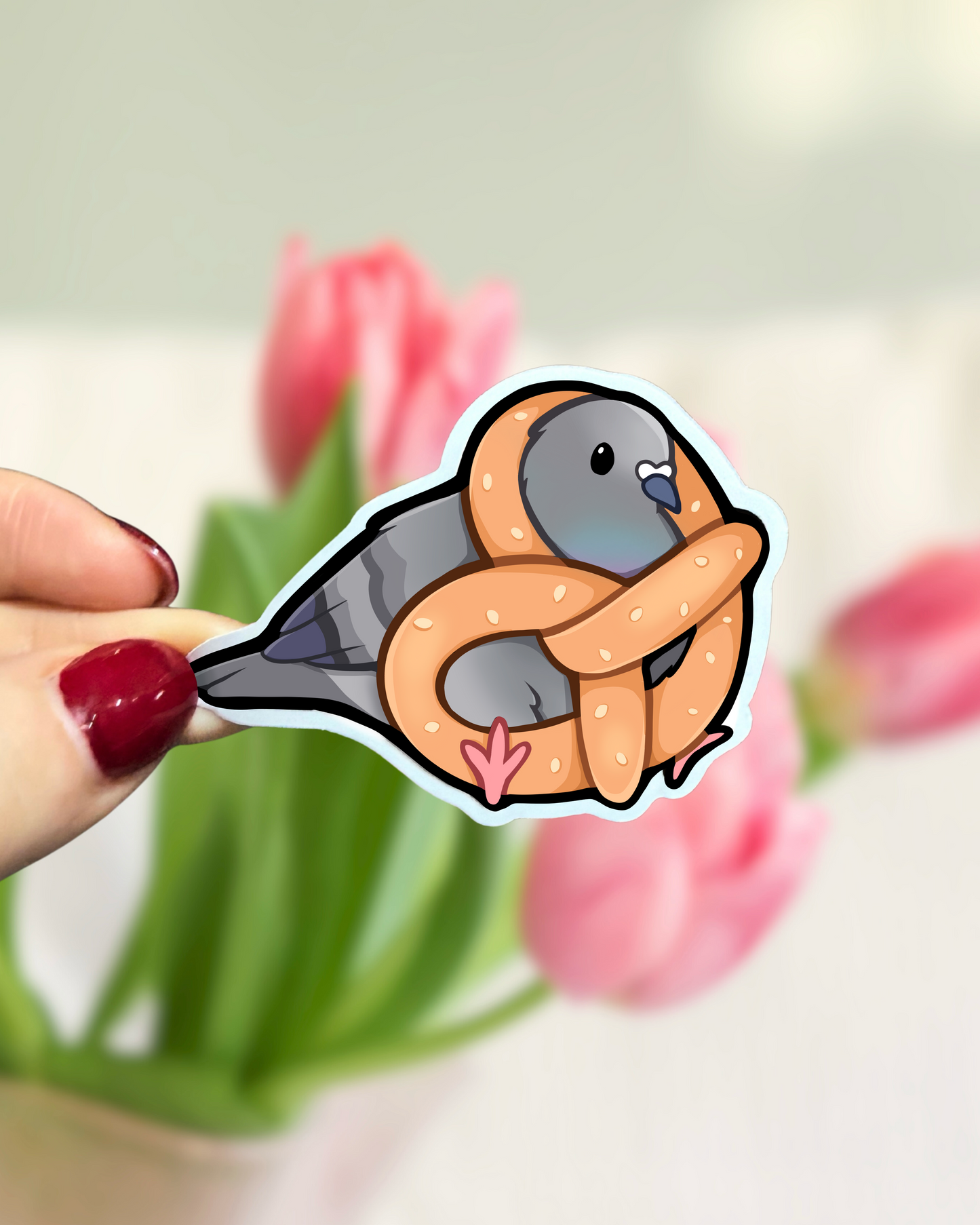 Pigeon Pretzel - Single Sticker