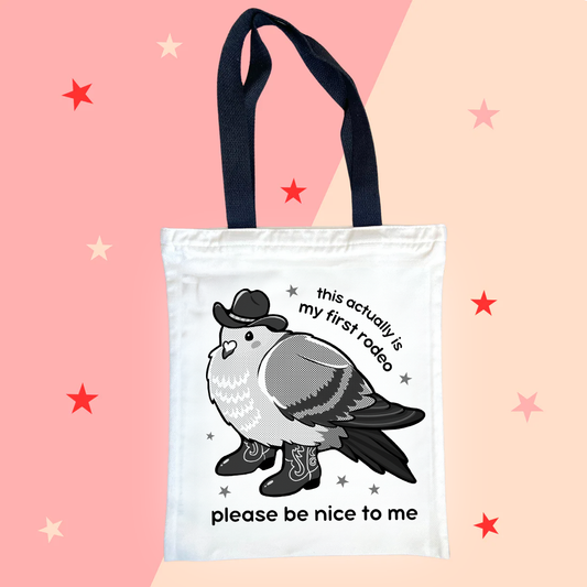 Rodeo Pigeon (Black and White) - Tote Bag