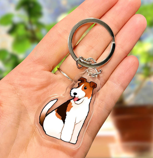 Dog Keyring - Wire Fox Terrier