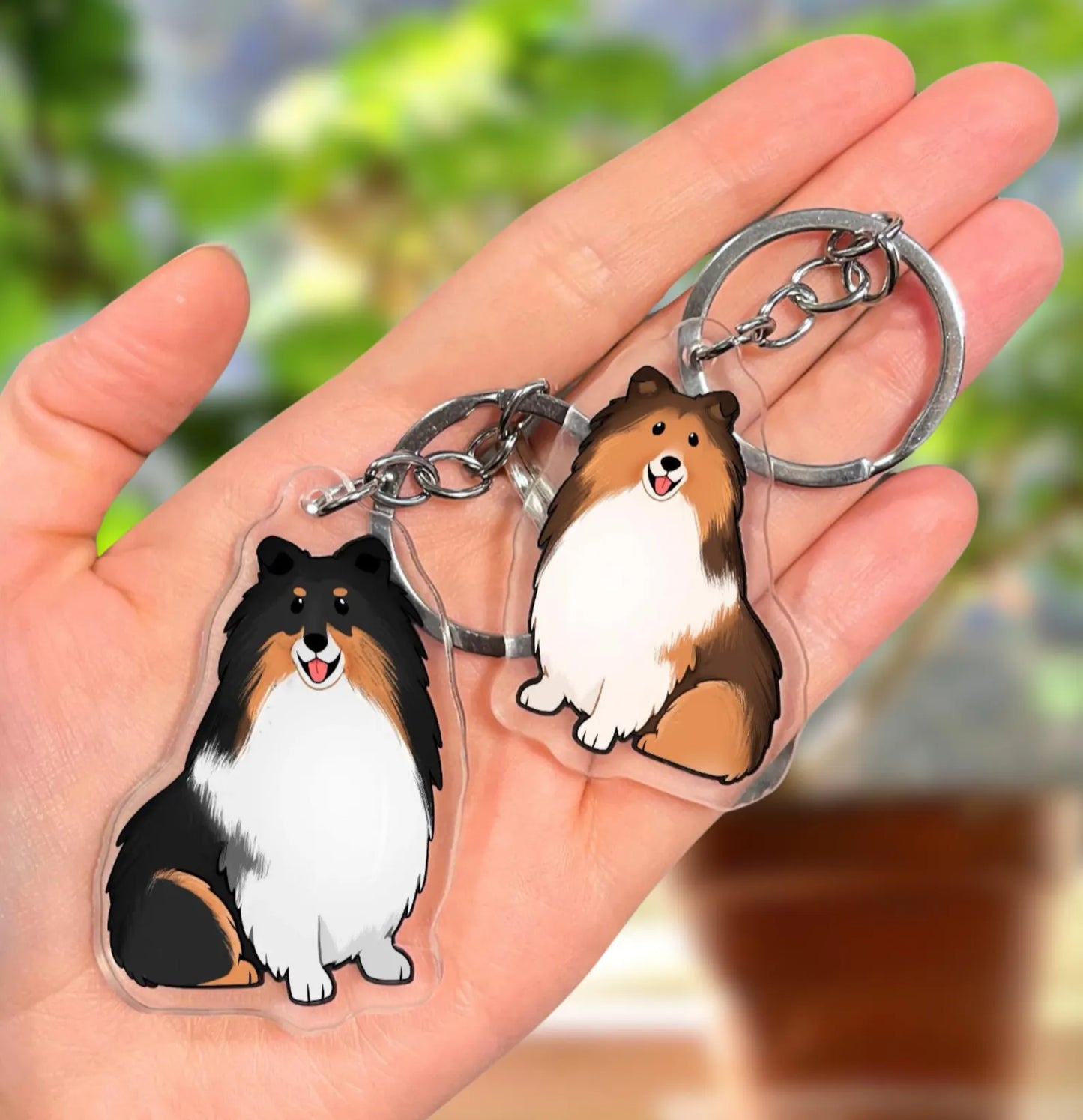 Dog Keyring - Rough Collie / Shetland Sheepdog / Sheltie